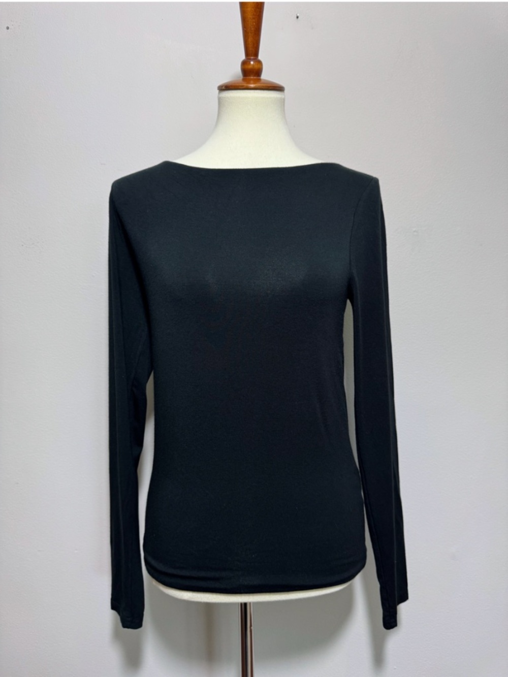 J. Crew Boatneck Black Long Sleeve Top Size Medium